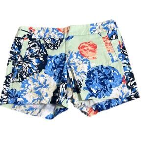 J.CREW STRETCH MINT FLORAL‎ CHINO SHORTS SIZE 8